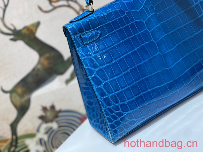 Hermes original Kelly Crocodile Leather 5525 blue