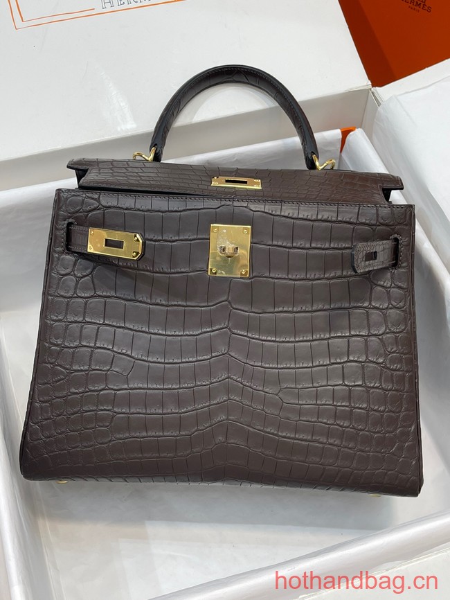 Hermes original Kelly Crocodile Leather 5525 coffice