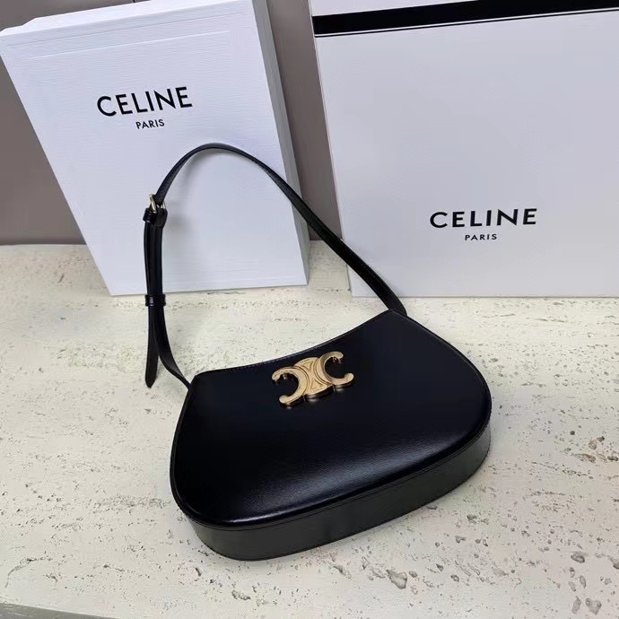 Celine MEDIUM TILLY BAG IN SHINY CALFSKIN 115703 black