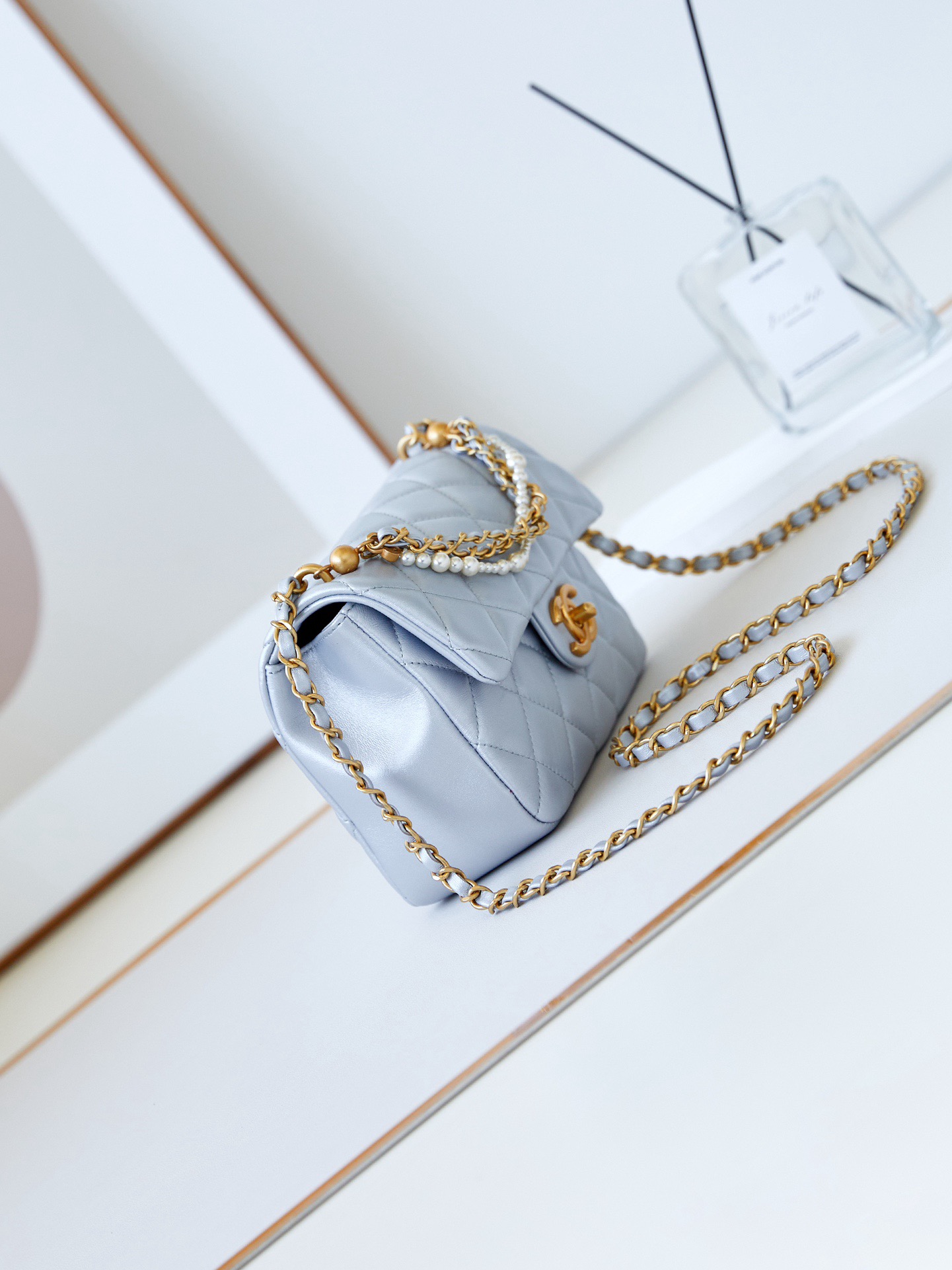 Chanel SMALL FLAP BAG AS4384 light blue