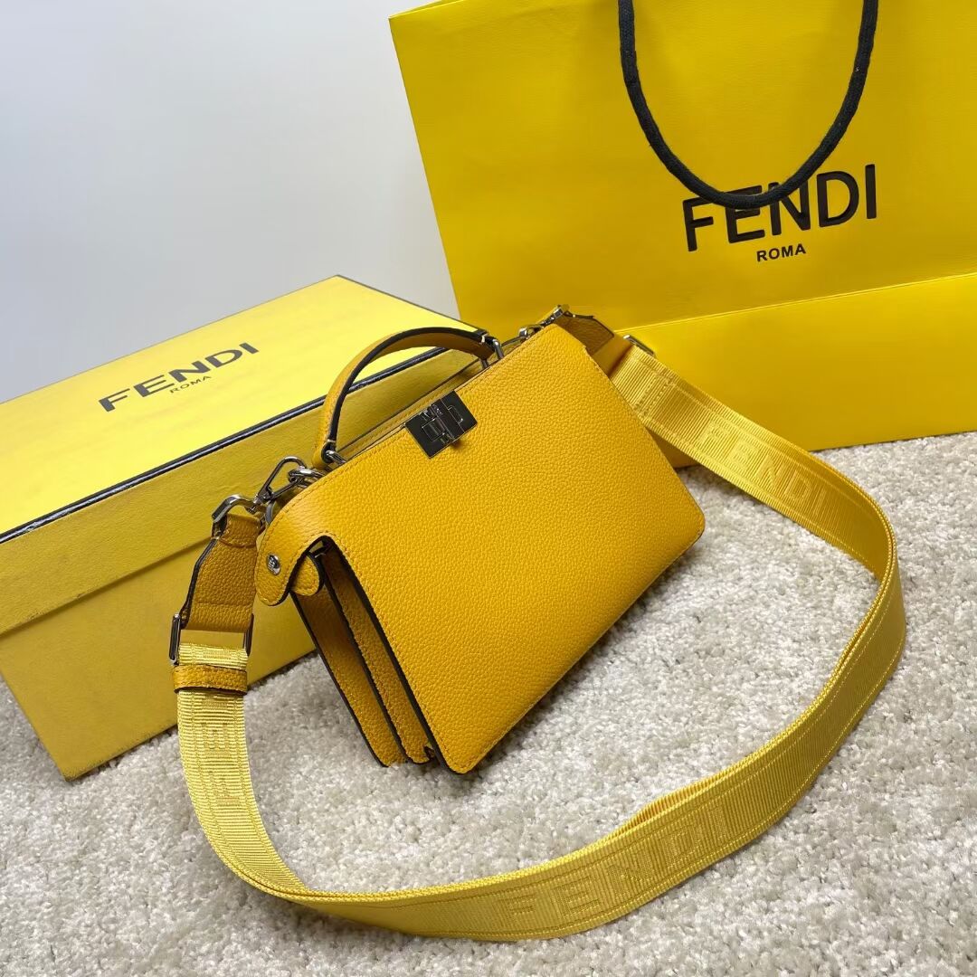 Fendi Peekaboo ISeeU XCross leather bag 7VA582A Yellow