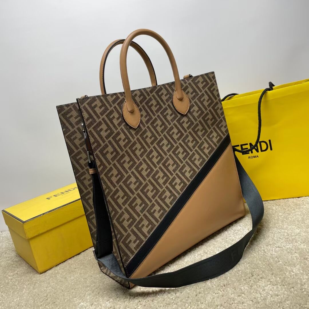 Fendi x FRGMT brown FF fabric bag Shopper F7678 brown