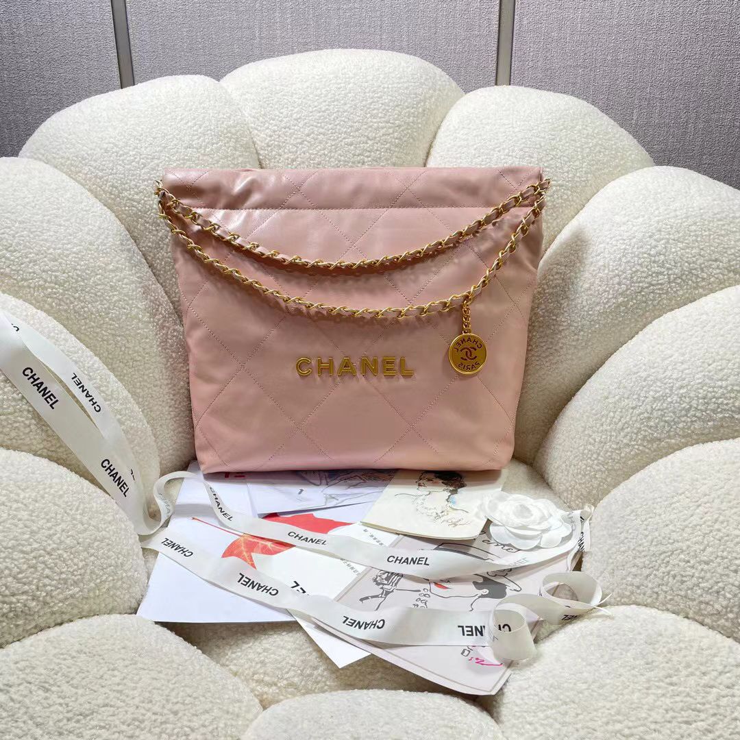 CHANEL 22 SMALL HANDBAG AS3260 light pink