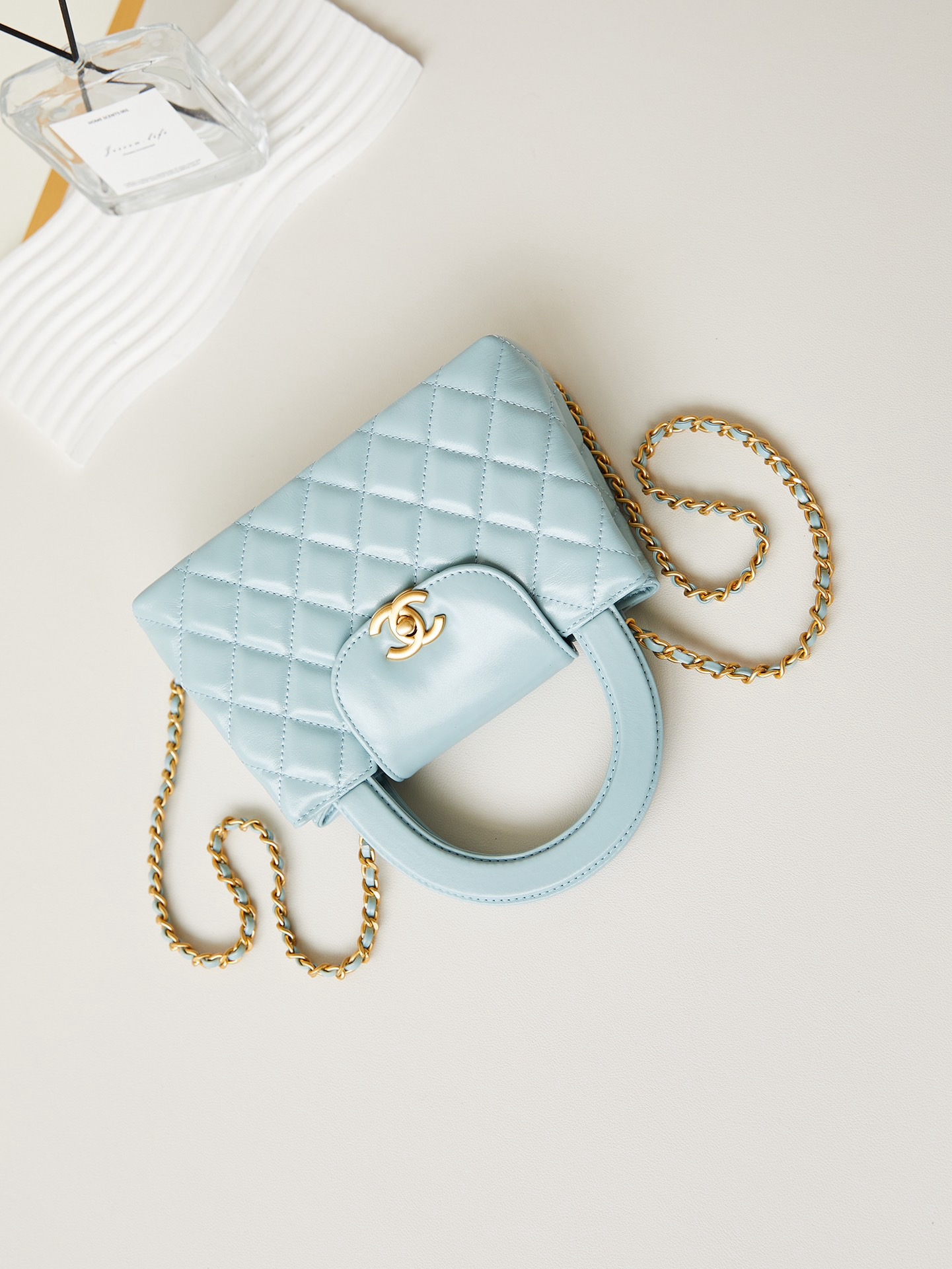 Chanel MINI SHOPPING BAG AS4416 sky blue