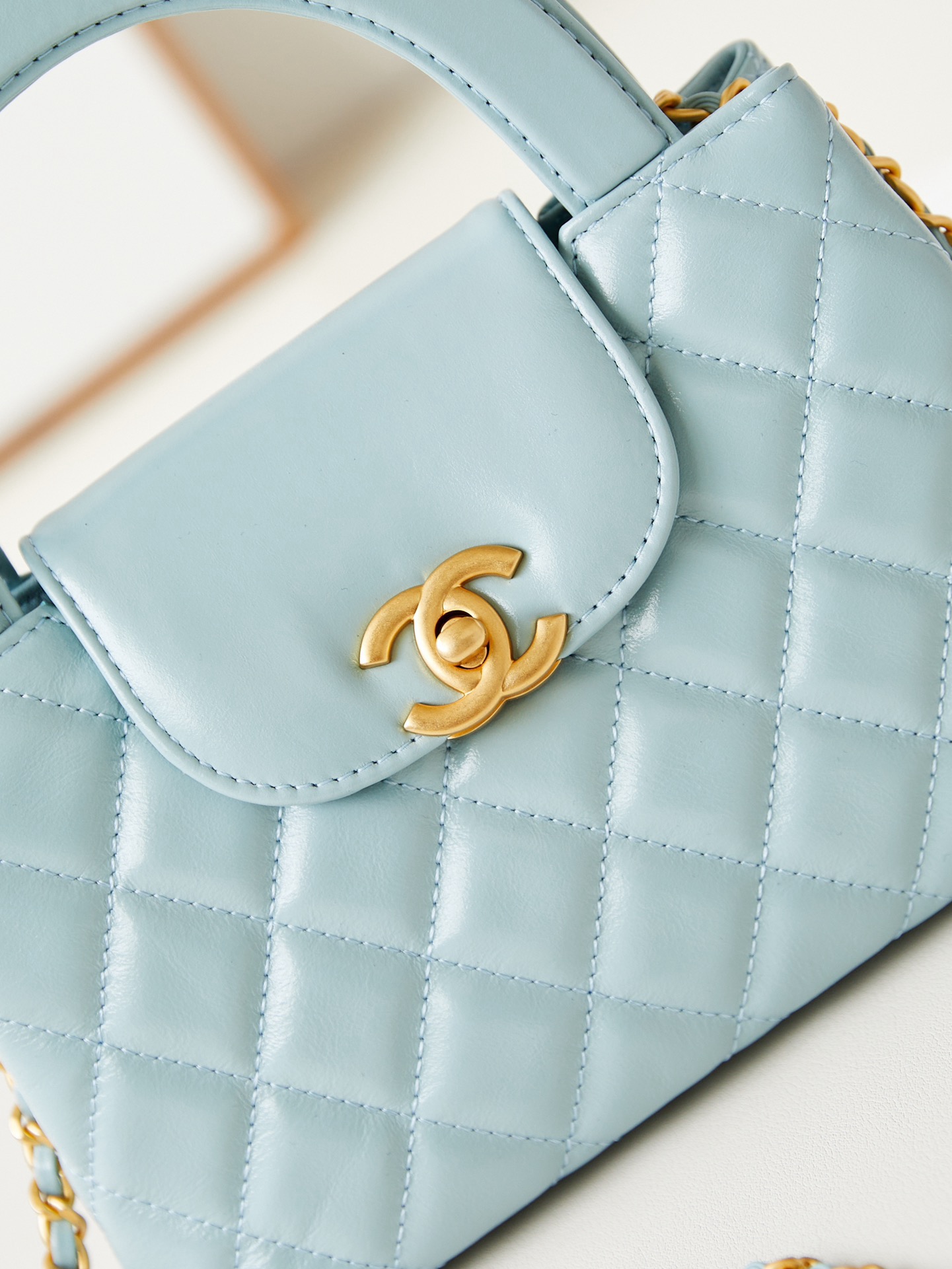 Chanel MINI SHOPPING BAG AS4416 sky blue