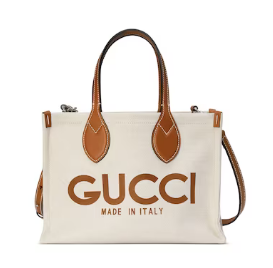 GUCCI MINI TOTE BAG WITH GUCCI PRINT 772144 Beige