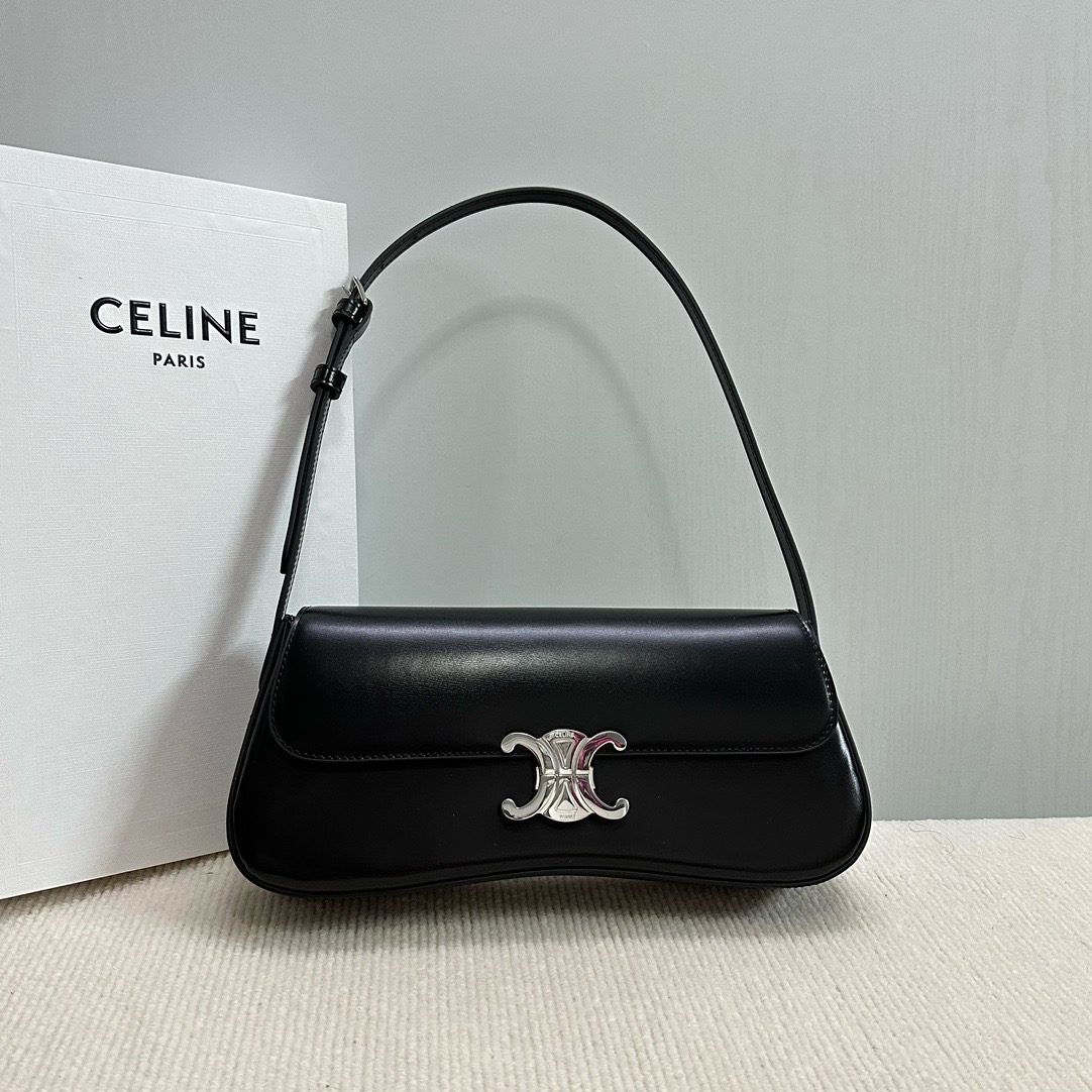 CELINE MEDIUM CELINE LOLA BAG IN SHINY CALFSKIN 115532 black