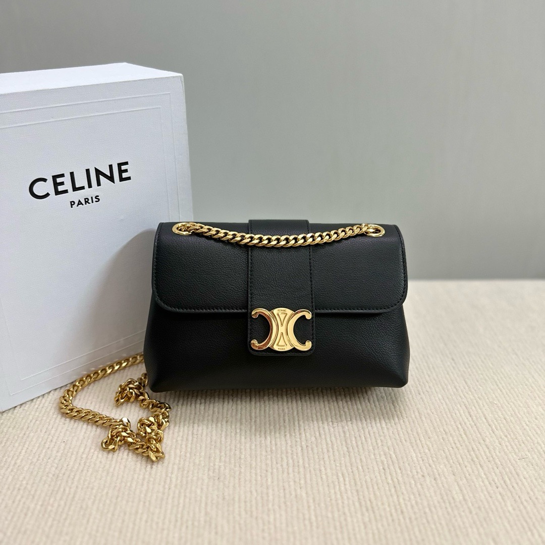 CELINE TEEN CELINE VICTOIRE BAG IN SUPPLE CALFSKIN 116593 black