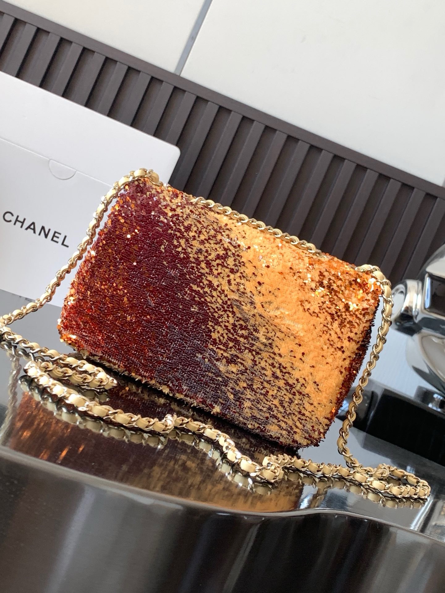 CHANEL  MINI CLASSIC HANDBAG A69900 orange