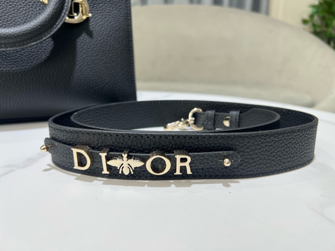 DIOR Medium Lady D-Sire My ABCDior Bag Black Bull Leather M1151OT