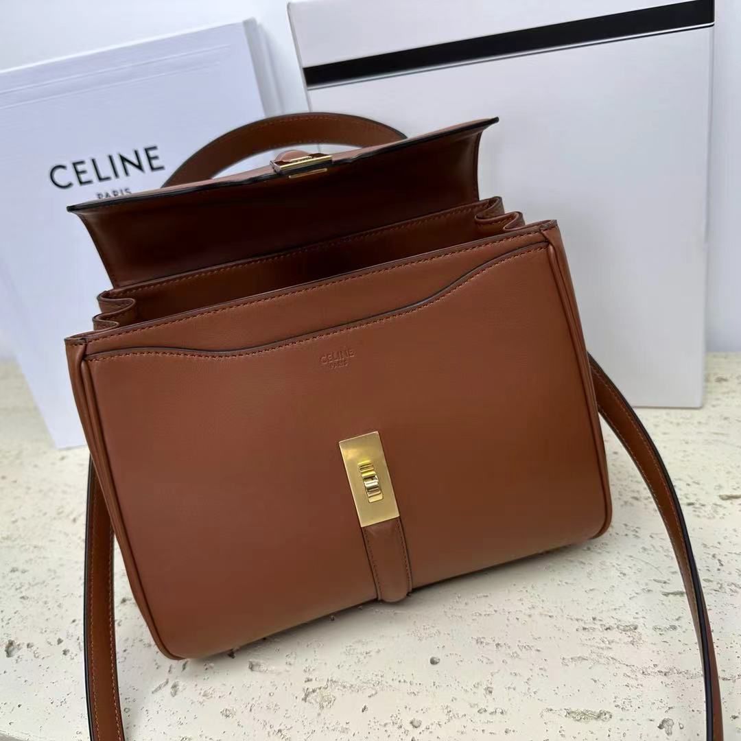 CELINE Medium 16 Original Leather Bag 188003 Brown