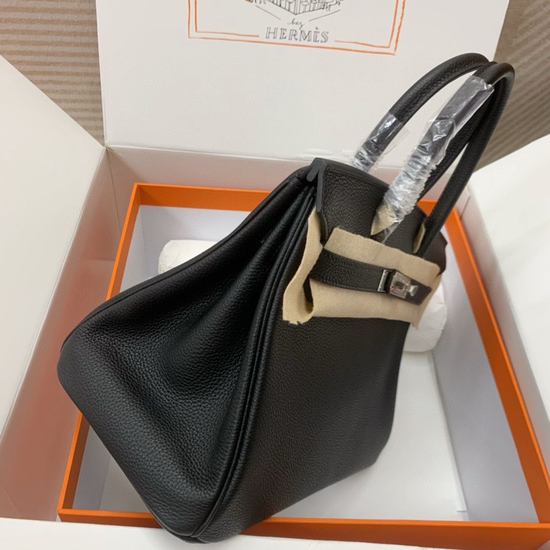 Hermes Original Togo Leather 30CM HB30O Black&Silver Hardware