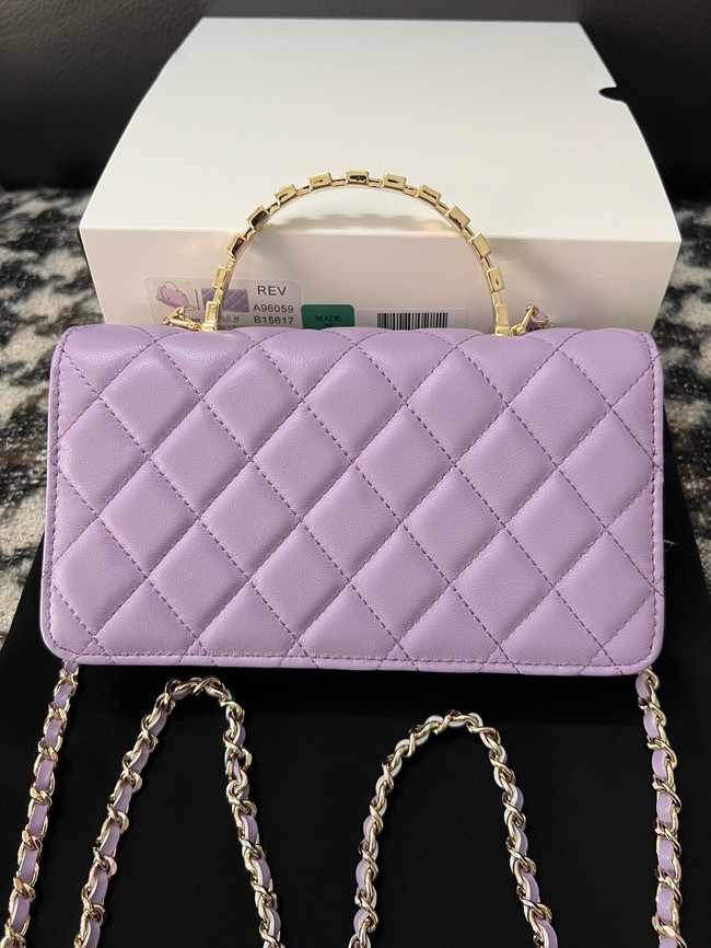 CHANEL CLUTCH WITH CHAIN AP3803 Purple