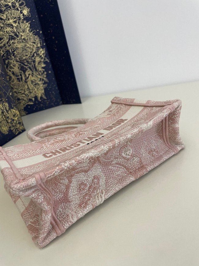 Mini Dior Book Tote Pink Toile de Jouy Reverse Embroidery S5573CR