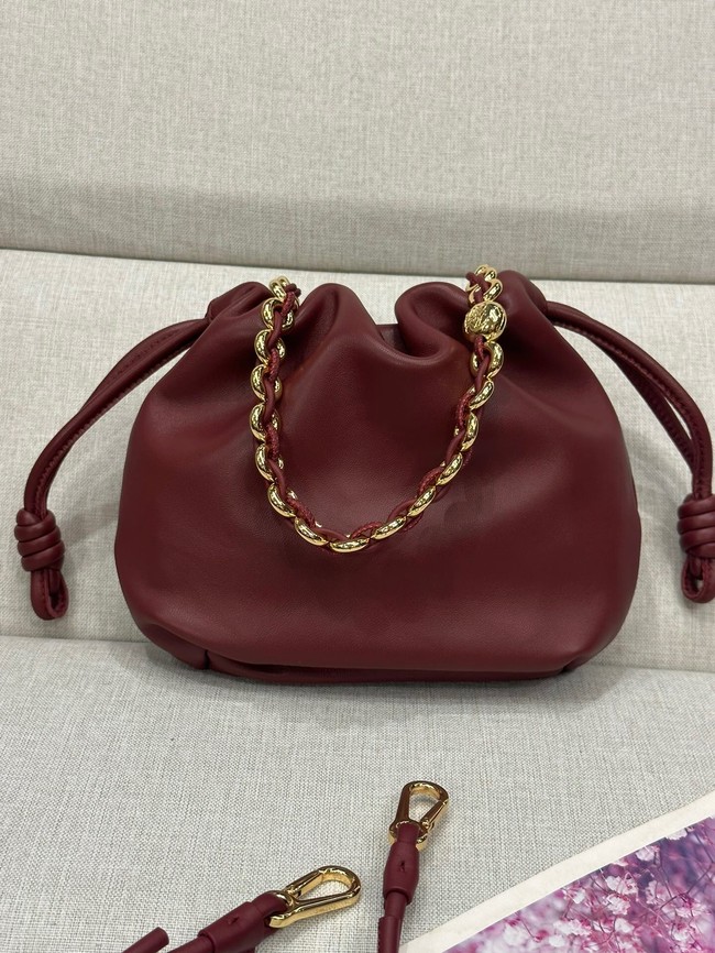 Loewe Mini Napa Lamb Leather Flamenco Purse A914C Burgundy