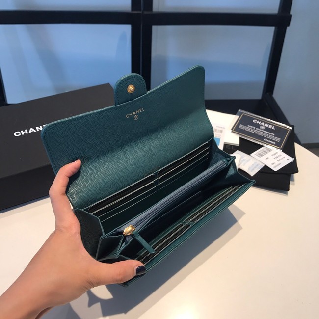 CHANEL FLAP WALLET 31505 Dark Green