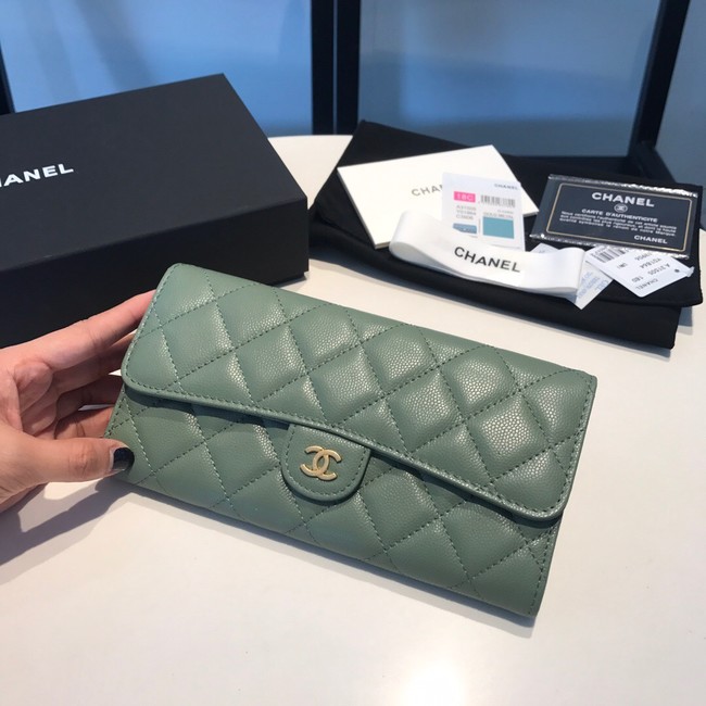 CHANEL FLAP WALLET 31505 Green