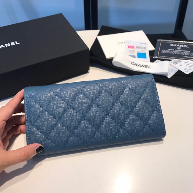 CHANEL FLAP WALLET 31505 Dark blue