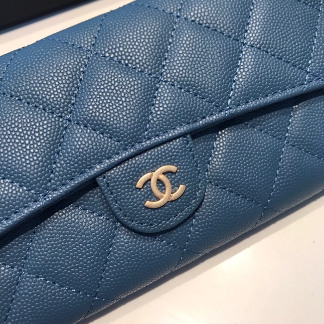 CHANEL FLAP WALLET 31505 Dark blue