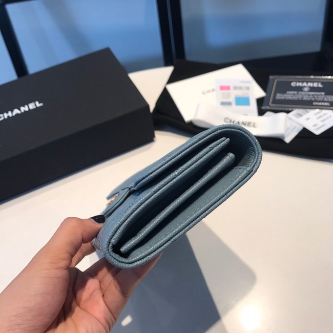 CHANEL FLAP WALLET 31505 blue