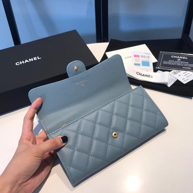 CHANEL FLAP WALLET 31505 blue