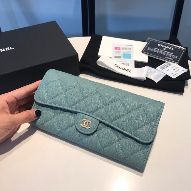 CHANEL FLAP WALLET 31505 lake green