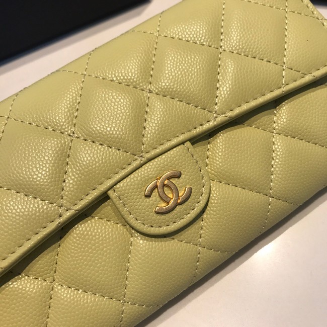 CHANEL FLAP WALLET 31505 yellow