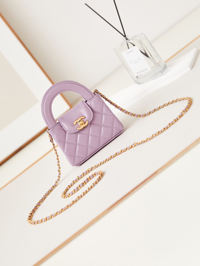 Chanel 23K NANO SHOPPING BAG AS3435 Purple