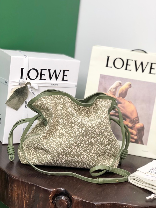 Loewe Flamenco Clutch Bag Original LE0556 green Embroidery