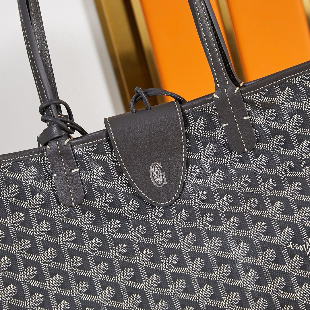 Goyard Y Doodling Calfskin Leather Tote Bag A36987 Grey