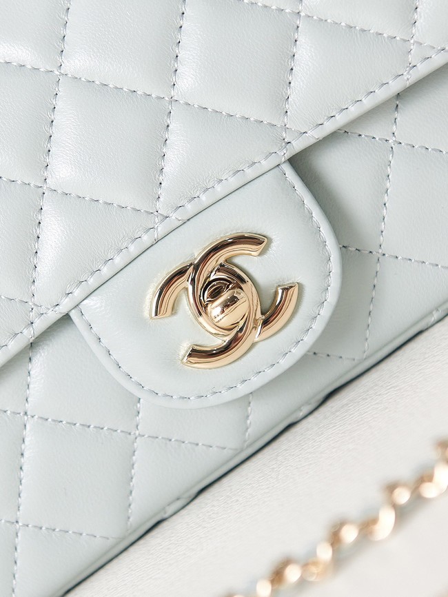 Chanel MINI FLAP BAG WITH TOP HANDLE AS4024 Ice blue