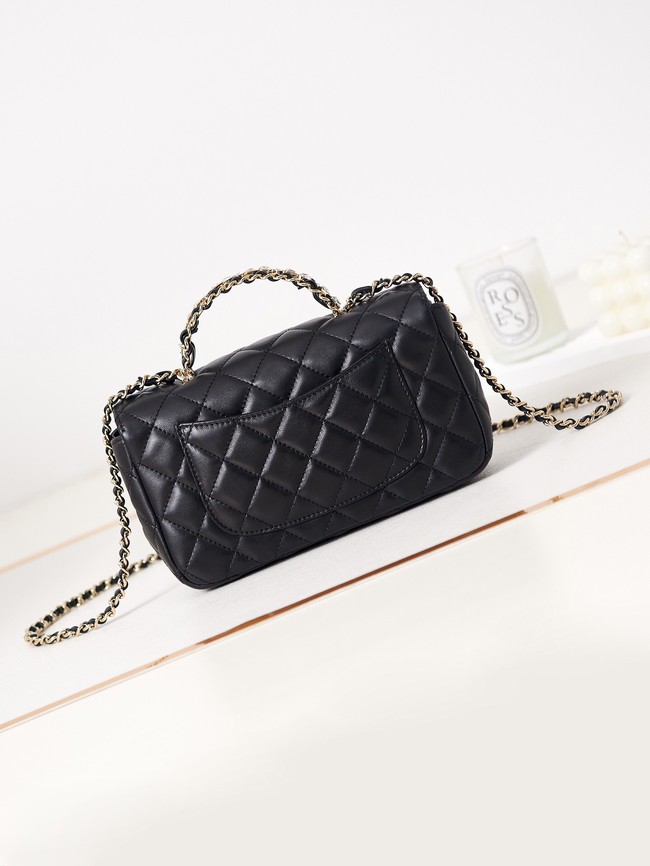 Chanel MINI FLAP BAG WITH TOP HANDLE AS4024 black