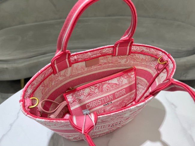 Dior HAT BASKET BAG Natural Multicolor Albero della Vita Embroider M1328CES rose