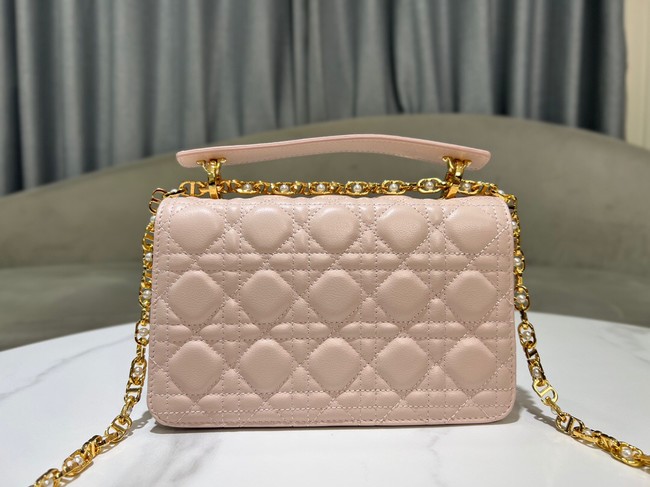 Small Dior Jolie Top Handle Bag Cannage Calfskin M9271U Powder Pink