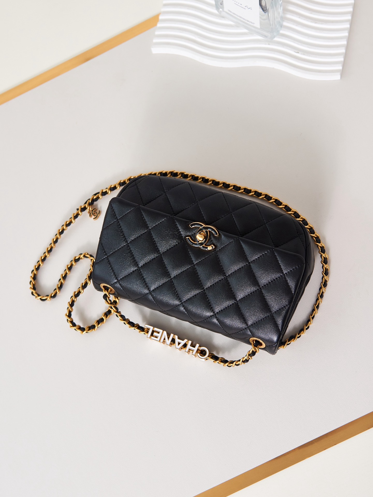 CHANEL 24P SMALL FLAP BAG AS4740 black