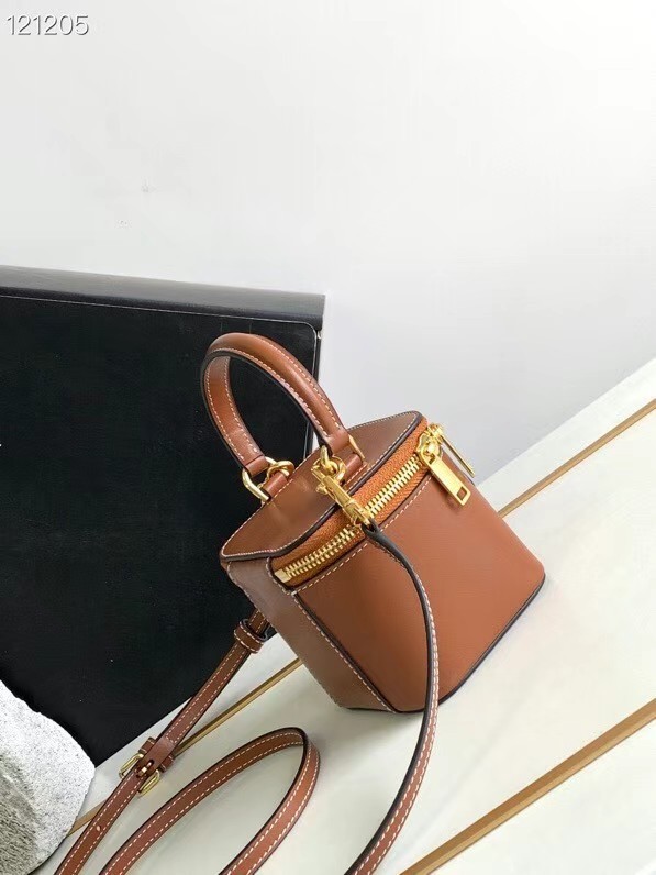 CELINE MINI VANITY CASE IN CALFSKIN 10J762 brown