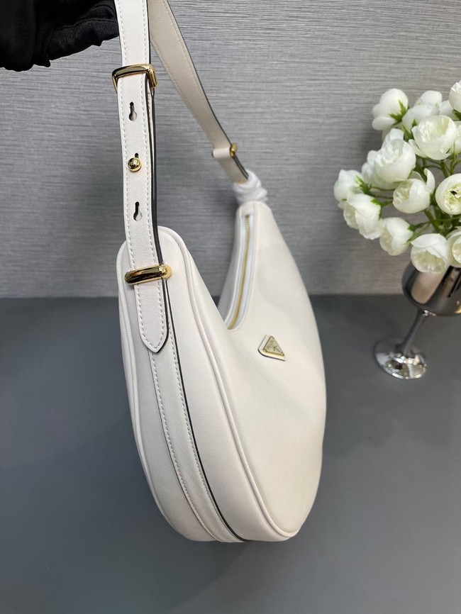 Prada Large leather shoulder bag 1BC212 white