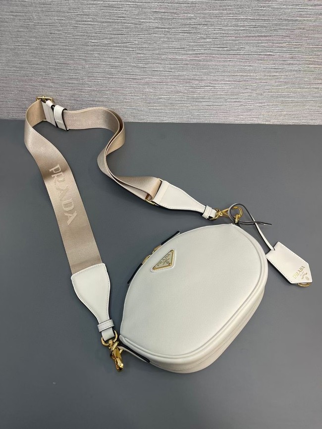 Prada Leather mini shoulder bag 1BH212 white