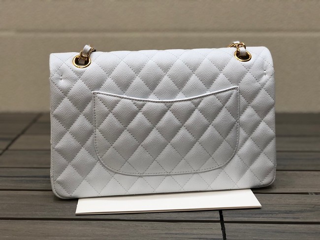 CHANEL CLASSIC 11.12 HANDBAG AS01112 WHITE&GOLD Metal