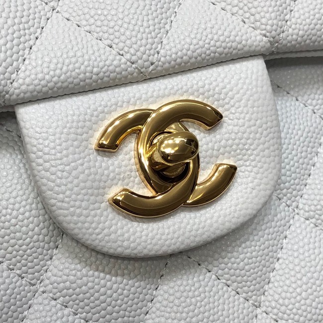 CHANEL CLASSIC 11.12 HANDBAG AS01112 WHITE&GOLD Metal