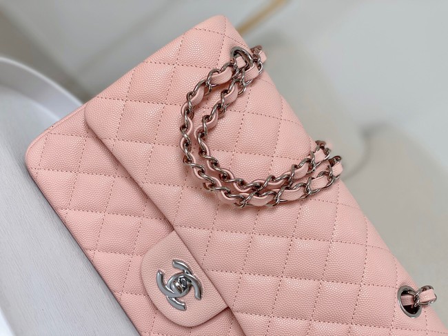 CHANEL CLASSIC 11.12 HANDBAG AS01112 PINK&Silver Metal