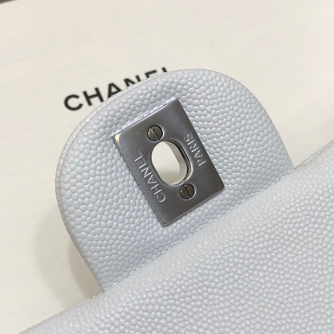 CHANEL CLASSIC 11.12 HANDBAG AS01112 WHITE&Silver Metal