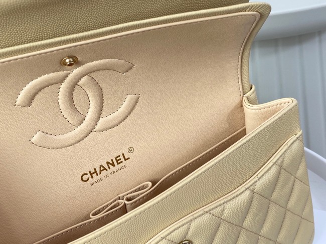 CHANEL CLASSIC 11.12 HANDBAG AS01112 Apricot&GOLD Metal