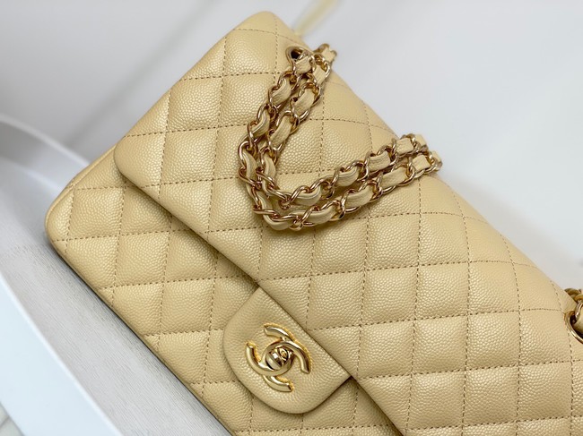 CHANEL CLASSIC 11.12 HANDBAG AS01112 Apricot&GOLD Metal