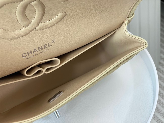 CHANEL CLASSIC 11.12 HANDBAG AS01112 Apricot&Silver Metal