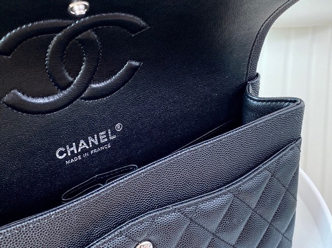 CHANEL CLASSIC 11.12 HANDBAG AS01112 BLACK&Silver Metal