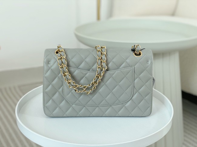 CHANEL CLASSIC 11.12 HANDBAG AS01112 GRAY&GOLD Metal