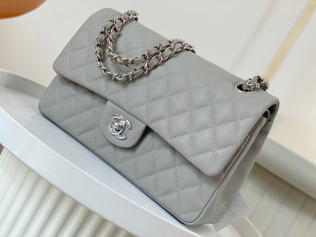 CHANEL CLASSIC 11.12 HANDBAG AS01112 GRAY&Silver Metal