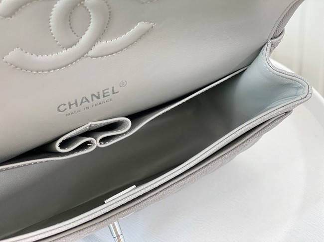 CHANEL CLASSIC 11.12 HANDBAG AS01112 GRAY&Silver Metal