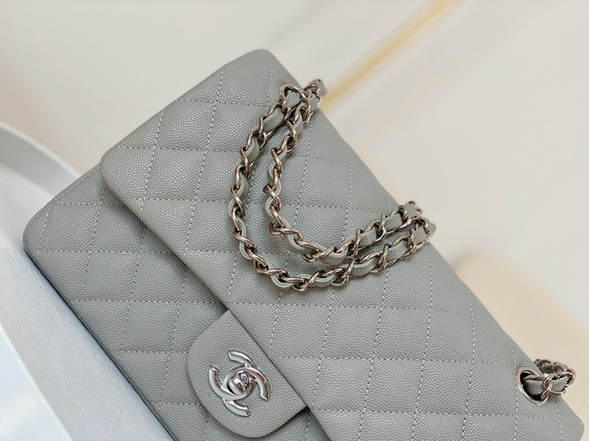 CHANEL CLASSIC 11.12 HANDBAG AS01112 GRAY&Silver Metal